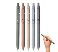 Smooth Writing Pens - Fine Point Set for Journaling | Soft Touch Barrel with Retractable Design, 0.5mm Gel Ink, Black Color Flow, Comfortable Grip Style, Office and School Note Taking Use
