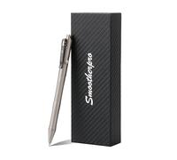 SMOOTHERPRO Bolígrafo de acción de perno de titanio Compatible con Recargas Pilot G2 Pinza De Acero Inoxidable Duradera para Temblores Parkinson Artritis Manos Color Arenado Gris (RG340)