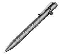 SMOOTHERPRO Bolígrafo Sólido EDC Bolt Action Compatible con Recargas Pentel Pinza De Acero Inoxidable Duradera Balance de Peso para Oficina Escuela Negocio Color Gris(PTC051)