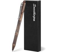 SMOOTHERPRO Bolígrafo de Latón EDC Sólido Bolt Action Bolígrafo Compatible con Recargas Pilot G2 Pinza De Acero Inoxidable Duradera para Temblores Parkinson Artritis Manos Color Retro Negro(RG335)