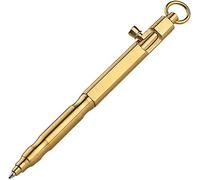 SMOOTHERPRO Bolígrafo de Latón EDC Sólido Bolt Action Bolígrafo Pluma de Firma Exquisita Portátil Balance de Peso para Oficina Escuela Negocio Color Latón (BR631)