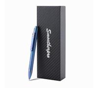 SMOOTHERPRO Bolígrafo de titanio Bolígrafo retráctil Compatible con las recargas Parker Ligero con clip para oficina, escuela, negocios y EDC, Color azul (DTP01)