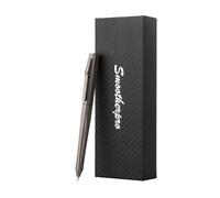 SMOOTHERPRO Bolígrafo de Titanio Retráctil Duradero Color Gris | Compatible con Recargas Parker, Escritura Suave y Precisa, para Oficina, Escuela, Empresa, Firmas, Presente Ideal