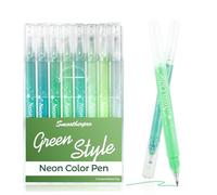 SMOOTHERPRO Bolígrafos de Gel Rollerball 8 Piezas Traje Verde Degradado