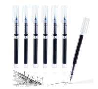 SMOOTHERPRO Bolígrafos Gel Punta Fina 0,5 mm Secado Rápido Negro 6 Pack