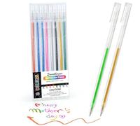 SMOOTHERPRO Juego de 8 Bolígrafos de gel metálicos de 1,0 mm con purpurina, para libros para colorear, tarjetas, manualidades, escritura de larga duración, 8 colores (MGP08)