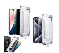 Smoothshield 2 Packs - Tempered Glass Screen Protector with Anti-Scratch Anti-Fingerprint Privacy & Auto Dust-Free Install, For iphone 12 13 14 15 16 pro screen protector (Privacy+HD Clear,16Pro)