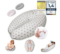 SMOOTHY Almohada de Lactancia Almohada de Embarazo para Dormir, Descansar y amamantar Almohada para Dormir de Lado Almohada de posicionamiento para la Madre y el bebé (Blanco)