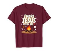 S'More Jesus Every Day - Inspiración Cristiana para fogatas Camiseta, Hombre, Granate, M