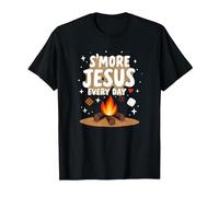 S'More Jesus Every Day - Inspiración Cristiana para fogatas Camiseta, Hombre, Negro, XL