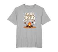 S'More Jesus Every Day - Inspiración Cristiana para fogatas Camiseta, Hombre Tallas Grandes, Gris Jaspeado, 6X Alto