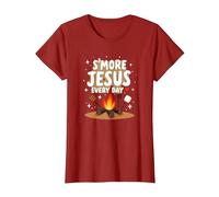 S'More Jesus Every Day - Inspiración Cristiana para fogatas Camiseta, Mujer, Arándano, L