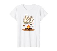 S'More Jesus Every Day - Inspiración Cristiana para fogatas Camiseta, Mujer, Blanco, XL