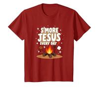 S'More Jesus Every Day - Inspiración Cristiana para fogatas Camiseta, Niños, Arándano, 3 años