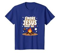 S'More Jesus Every Day - Inspiración Cristiana para fogatas Camiseta, Niños, Azul Real, 6 años