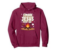 S'More Jesus Every Day - Inspiración Cristiana para fogatas Sudadera con Capucha, Unisex para Adultos, Granate, M