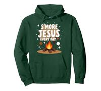 S'More Jesus Every Day - Inspiración Cristiana para fogatas Sudadera con Capucha, Unisex para Adultos, Verde Bosque, M