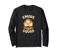 SMore Squad Cute Marshmallow Campfire Crew Design Manga Larga