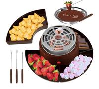 S'Mores Maker & Fondue de Chocolate, Kit de S'Mores de Mesa para Interiores de 280 W con 5 Accesorios, Diámetro Máximo del Disco 30 Cm, Tostador Eléctrico de Malvaviscos para Fiestas