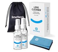 SmoTecQ Kit de Spray Limpiador de Lentes, a Base de Plantas, solución de Limpieza sin Alcohol para Gafas, Lentes de cámara y Pantallas. Incluye 2 Botellas de Spray de 2 onzas, 2 paños de Microfibra