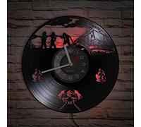 Smotly Reloj de pared de vinilo con luz nocturna, diseñado para bomberos para apagar fuego, un regalo para recordar a la gente que se preocupe por el medio ambiente