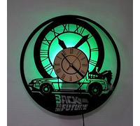 Smotly - Reloj de pared de vinilo, Regreso al Futuro, arte con luz, 7 tonos, coche de 30,5 cm, regalo de pared (con luces)