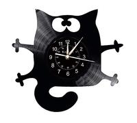 Smotly Vinilo Pared Reloj, en Forma de Gato Negro Reloj de la Noche, Hechos a Mano decoración de la Pared del Reloj de Pared dones creativos.