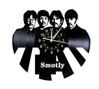 Smotly Vinilo Pared Reloj, Reloj de Pared Retro con Tema de los Beatles, Reloj de Pared Digital de decoración del hogar Hecho a Mano, Regalo. (Gancho de Regalo)