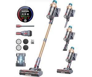 SMOTURE 50KPA/600W/65Min(Eco) VAC02 Mejorada Aspiradora sin Cable, Aspiradora Vertical con Cepillo para Colchón, Modo Automático (Oro Rosa)