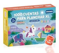 Smowo® 1000 Perlas grandes de 10 mm, para niños a partir de 3 años, 6 colores pastel, cuentas para planchar XL - Juego de perlas creativas
