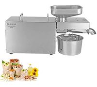 SmPinnaA Máquina automática de prensa de aceite, extractor de aceite de 800 W, extractor de aceite de nueces frías/calientes, acero inoxidable para coco, oliva, hogar, comercial