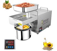 SmPinnaA Prensa de Aceite Comercial Caliente Y Fría 220 V, Prensa De Aceite De Acero Inoxidable, Extractor Automático De Aceite, Extracción De Aceite Alto Para Coco, Aceitunas, Cacahuete