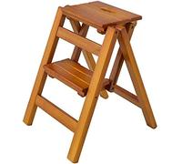 SmPinnaA Taburete de escalada para interiores, escalones plegables de madera de pino, taburete de flores, banco de cambio de zapatos, banco para el hogar, cocina, biblioteca, muebles, escalera