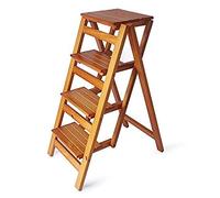 SmPinnaA Taburete de escalada para interiores, taburetes de escalera de 4 niveles para biblioteca, taburete plegable para cocina, oficina, multifuncional, estante para flores, banco de zapatos (verde)