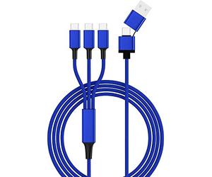 Smrter Conector USB 2.0 USB-A macho, USB-C™ macho, 1,20 m, color azul