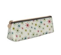 SMSJTMWHN Atomic - Estuche de piel con estampado de estrellas triangulares para bolígrafos, cosméticos, escritorio, papelería, organizador para oficina, mujeres y hombres