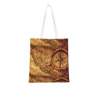 SMSJTMWHN Bolsa de lona reutilizable con estampado de la leyes de la brújula para la compra, bolsa de hombro para libros, regalos