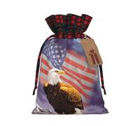 SMSJTMWHN Bolsa de regalo premium con estampado de águila con bandera de Estados Unidos para regalos a granel, perfecta para joyas, regalos para mujeres y niños