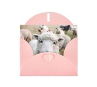 SMSJTMWHN Bonitas tarjetas de agradecimiento de cordero de oveja con sobres, pegatinas, tarjeta de felicitación en blanco