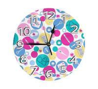 SMSJTMWHN Bonito reloj de pared redondo con números de enfermera, diseño silencioso sin tictac, respetuoso con el medio ambiente y personalizable para cocina, oficina, aula, 10 pulgadas