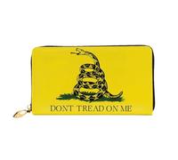 SMSJTMWHN Cartera larga con cremallera de piel sintética para mujer, diseño con texto en inglés "Dont Tread On Me", gran capacidad, para teléfono celular, tarjeta de crédito, dinero, cartera de mano