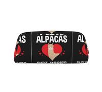 SMSJTMWHN Estuche de piel con estampado de alpacas con texto en inglés "I Love Alpacas", espacioso y elegante, con cremallera, para uso en la oficina