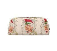 SMSJTMWHN Estuche de piel con estampado de Feliz Navidad, espacioso y elegante, con cremallera, para uso en la oficina