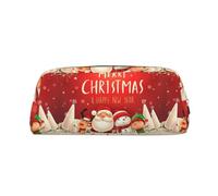 SMSJTMWHN Estuche de piel con estampado de Feliz Navidad, espacioso y elegante, con cremallera, para uso en la oficina