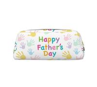 SMSJTMWHN Estuche de piel con estampado de mano y feliz día del padre, espacioso y elegante estuche con cremallera, para uso en la oficina