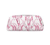 SMSJTMWHN Estuche de piel con estampado de zapatos de ballet rosa, espacioso y elegante, con cremallera, para uso en la oficina