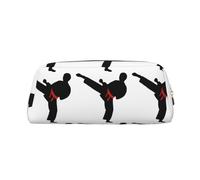 SMSJTMWHN Estuche de piel para lápices de karate boy, con cinturón intercambiable, con estampado a color, espacioso y elegante, con cremallera, para uso en la oficina