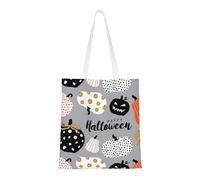 SMSJTMWHN Happy-Halloween-Day-Trick-or-Treat - Bolsa de lona reutilizable para compras de comestibles, bolsa de hombro, bolsa de regalo