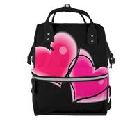 SMSJTMWHN Mochila para pañales de momia, bolsa de pañales con corazón rojo, bolsas de hombro informales, viajes, senderismo, al aire libre, bolsa de lactancia