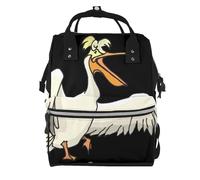 SMSJTMWHN Mochila para pañales de momia, divertida bolsa de pañales de pelícano, bolsas de hombro informales, viajes, senderismo, al aire libre, bolsa de lactancia